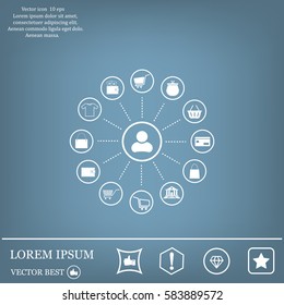 Shopping Icon Set. Vector illustration