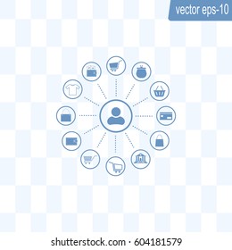 Shopping Icon Set. Vector illustration