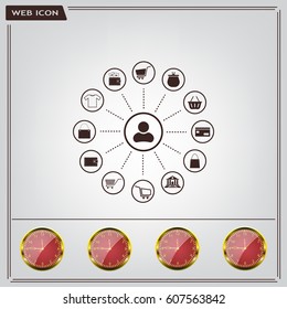 Shopping Icon Set. Vector illustration