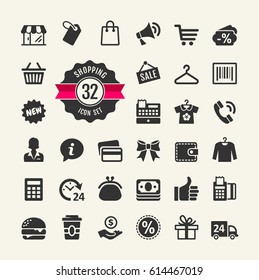 Shopping Icon Set. Shopping Vector Illustration