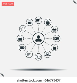Shopping Icon Set. Vector illustration
