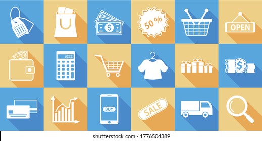 Shopping icon set vector, Set of shopping icon, Shopping icon set for your web, app, and template