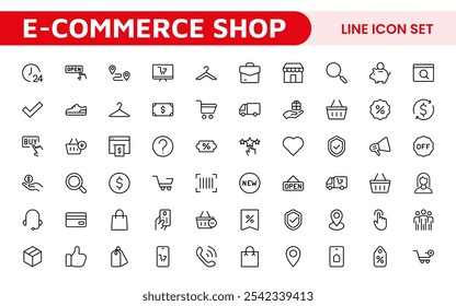 Shopping Icon Set. Vibrant and engaging icons for enhancing e-commerce platforms, perfect for product listings, cart management, and checkout processes to elevate the online shopping experience.