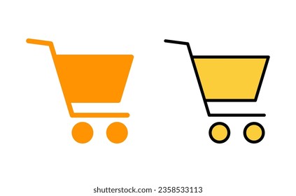 Juego de iconos de compras para aplicaciones web y móviles. Signo y símbolo del carro de la compra. Icono de trolebús