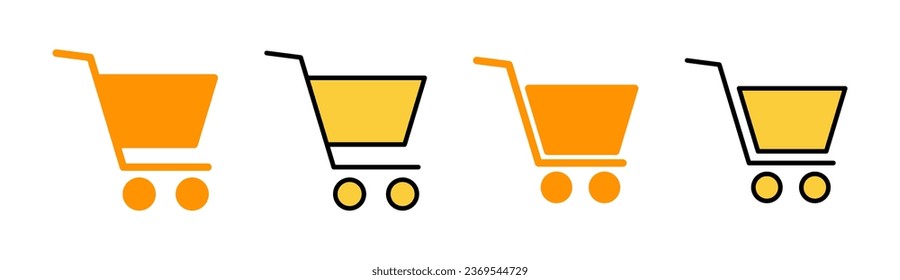 Shopping icon set for web and mobile app. Shopping cart sign and symbol. Trolley icon