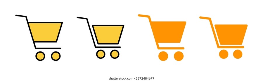 Shopping icon set for web and mobile app. Shopping cart sign and symbol. Trolley icon