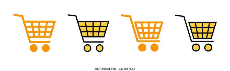 Shopping icon set for web and mobile app. Shopping cart sign and symbol. Trolley icon