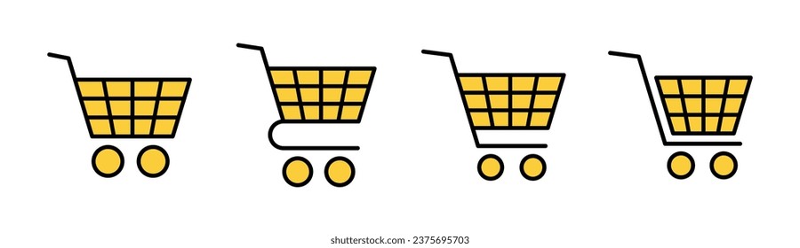 Shopping icon set for web and mobile app. Shopping cart sign and symbol. Trolley icon