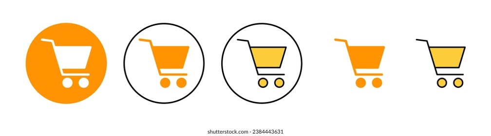 Shopping icon set for web and mobile app. Shopping cart sign and symbol. Trolley icon