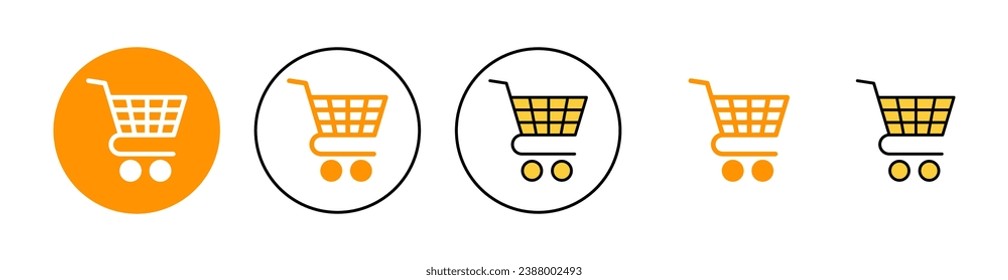 Shopping icon set for web and mobile app. Shopping cart sign and symbol. Trolley icon