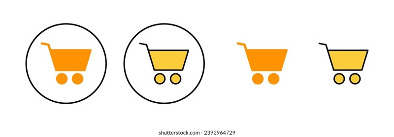 Shopping icon set for web and mobile app. Shopping cart sign and symbol. Trolley icon