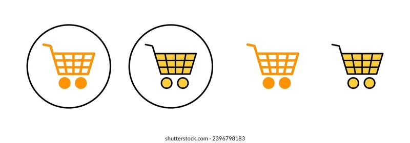 Shopping icon set for web and mobile app. Shopping cart sign and symbol. Trolley icon