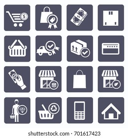 Shopping icon set,vector
