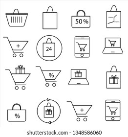 shopping icon set,vector best line icon.