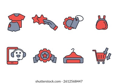 Shopping icon set.vector.Editable stroke.linear style sign for use web design,logo.Symbol illustration.