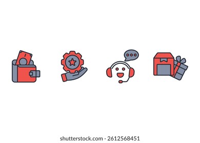 Shopping icon set.vector.Editable stroke.linear style sign for use web design,logo.Symbol illustration.