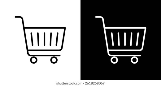 Shopping icon shape graphic simple plain clipart symbol. thin line outline art