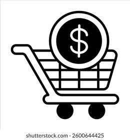 Shopping Icon. Simple Vector Black Illustration
