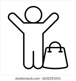 Icono de compras. Ilustración de contorno de Vector simple