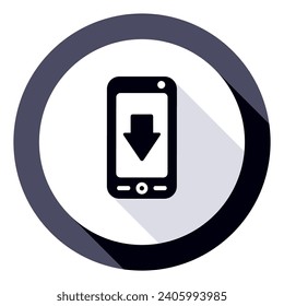 Shopping icon. Smartphone symbol black on white background