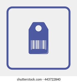 Shopping icon stylized with barcode.