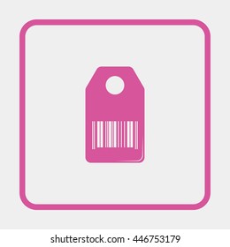 Shopping icon stylized with barcode.