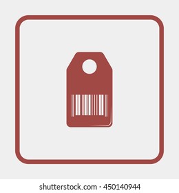 Shopping icon stylized with barcode.