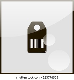 Shopping icon stylized with barcode.