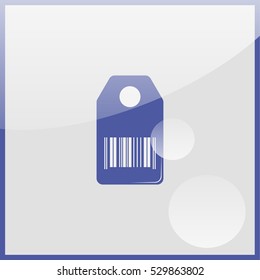 Shopping icon stylized with barcode.