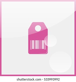 Shopping icon stylized with barcode.