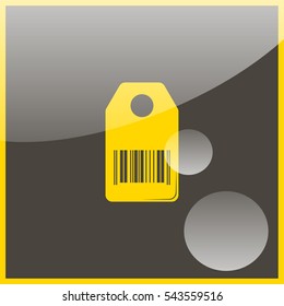 Shopping icon stylized with barcode.