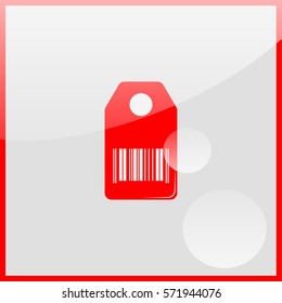 Shopping icon stylized with barcode.