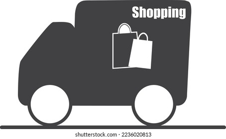 Shopping icon, supermarket icon black vector