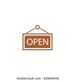 Shopping icon table "open".
