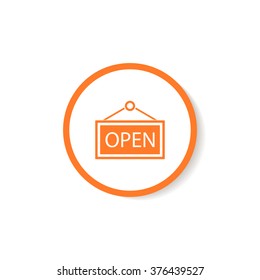 Shopping icon table "open".