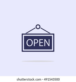 Shopping icon table "open".