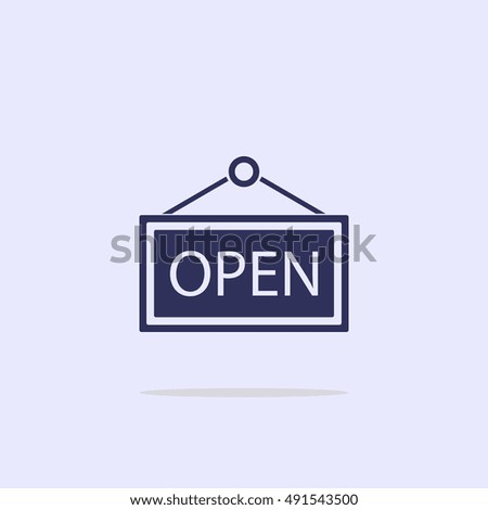 Shopping icon table "open".