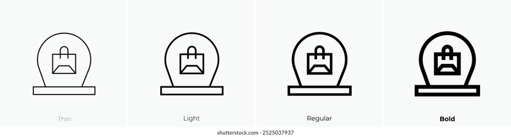 shopping icon. Thin, Light Regular And Bold style design isolated on white background