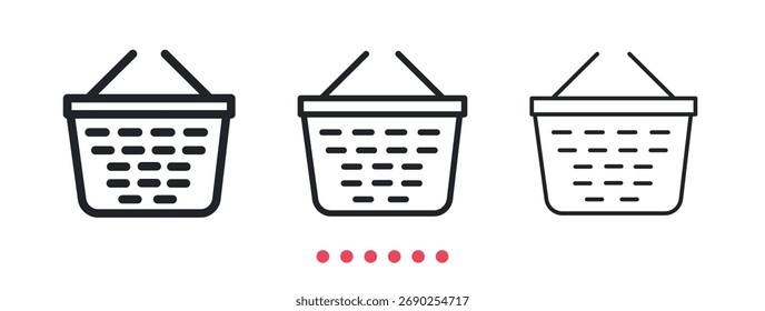Icono de compras. Vector de icono de línea delgada