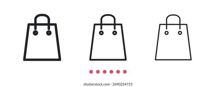 Ícone de compras. Vetor de ícone de linha fina