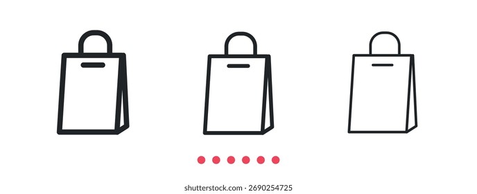 Ícone de compras. Vetor de ícone de linha fina
