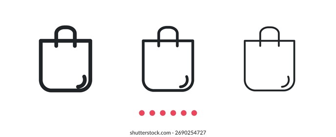 Shopping icon. Thin line icon vector