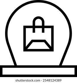 shopping icon. Thin linear style design isolated on white background