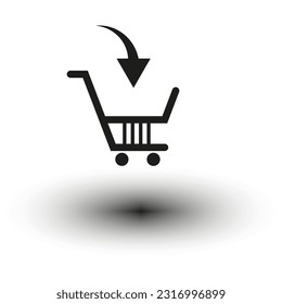 Shopping Icon Shopping trolley. Vector illustration. stock image.