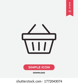 Shopping icon vector. Basket sign