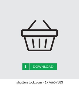 Shopping icon vector. Basket sign