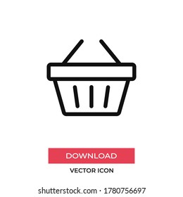 Shopping icon vector. Basket sign