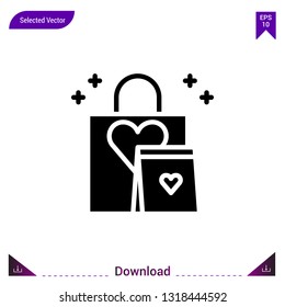 shopping icon vector . Best modern, simple, isolated, romance , logo, flat icon for website design or mobile applications, UI / UX design vector format