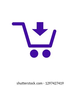 Shopping icon vector. Shopping cart icon