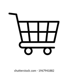 Shopping icon vector. Shopping cart icon color editable